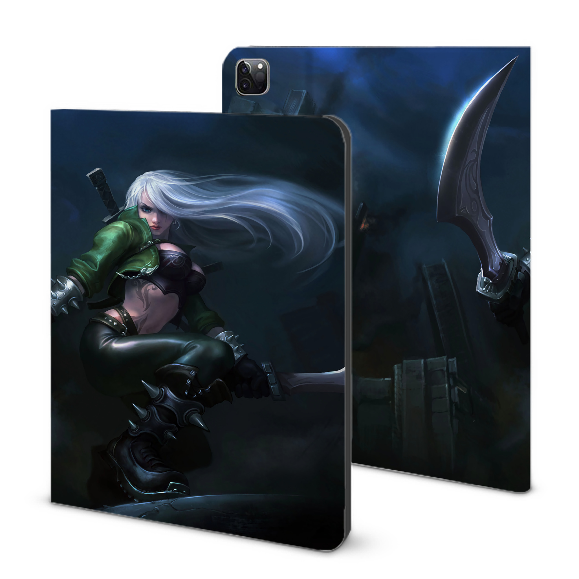 （画像用） リーグ・オブ・レジェンド League of Legends LOL IPad ケース ブック型 PUレザー TPU 耐衝撃 軽量 薄型 ペン収納なし 全面保護 IPad 各モデル対応